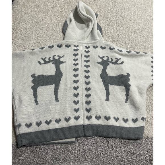 Young Dimension Hooded Cardigan Sweater Girls Sz 3-4 White Gray *TIny Flaw - Picture 6 of 10